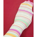 Pink-fehér csíkos zokni (92-98)