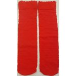 Áttört mintás piros térdzokni (104-110)