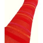 Csíkos piros nylonharisnya (92-98)