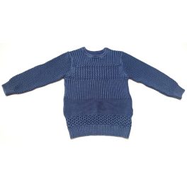 Szürkéskék kötött pulóver (122-128)