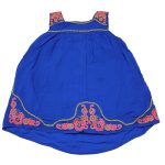 Hímzett virágos kék felső (164)