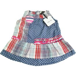 Kockás-pöttyös kék ruha (68)