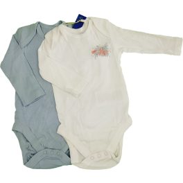 Virágos, fehér-kék body szett (50-56)