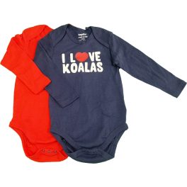 Koalás piros-kék body szett (74-80)