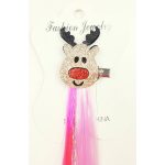 Rénszarvas csat pink póthajjal