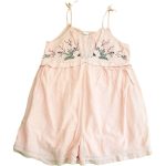 Virágos púderrózsaszín playsuit (146)