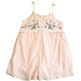 Virágos púderrózsaszín playsuit (146)