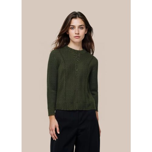 Exhibit zöld női pulóver - S-M (ÚJ)