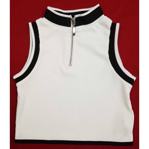 Fekete-fehér crop-top (128)