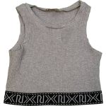 Bordázott szürke crop top (116)