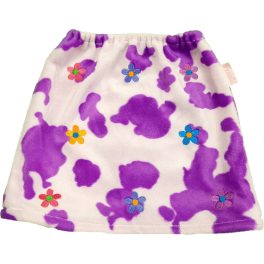 Virágos lila plüss szoknya (74-80)