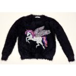 Pegazusos fekete pulóver (140)