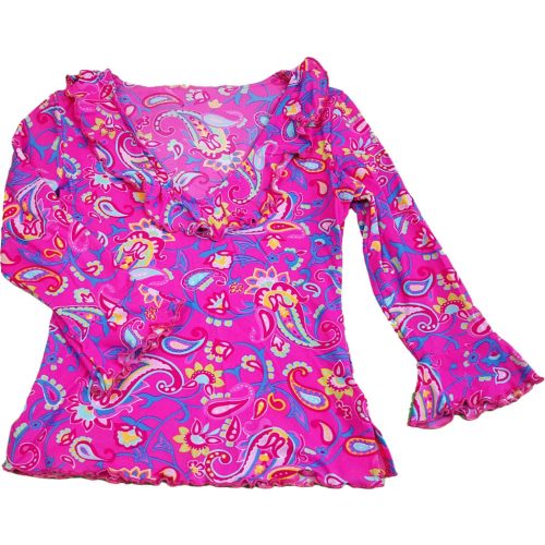 Virágmintás pink blúz (116-122)