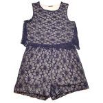 Csipkés, kék playsuit (152)