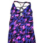 Pink-lila mintás playsuit (152-158)