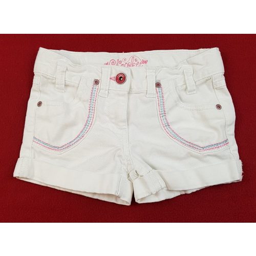 Színes varrásdíszes fehér short (116)