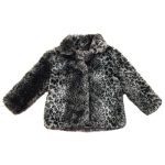 Szürke leopárdmintás szőrmekabát (104)
