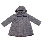 Mintás sötétkék szövetkabát (104)