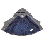 Mintás sötétkék szövetkabát (104)