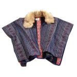 Mintás sötétkék poncsó (140)