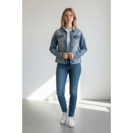 Denim Co. szaggatott női farmerdzseki - 32