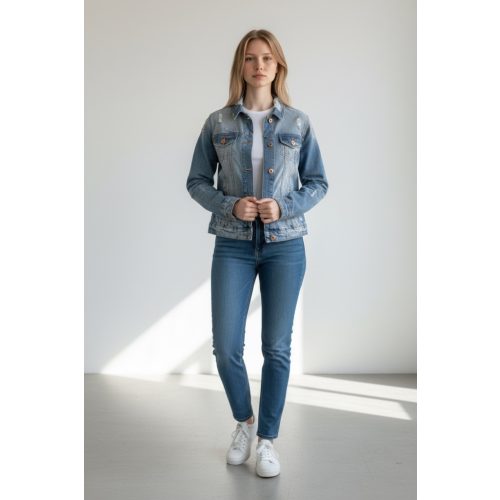 Denim Co. szaggatott női farmerdzseki - 32