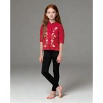 Hímzett virágos bordó kabát (68-74)