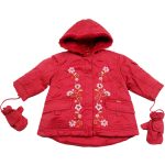 Hímzett virágos bordó kabát (68-74)