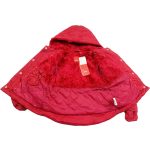 Hímzett virágos bordó kabát (68-74)