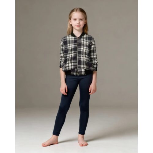 Fekete-fehér kislány átmeneti dzseki - 116 (ÚJ)