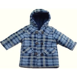 Világoskék kockás polár kabát (68)
