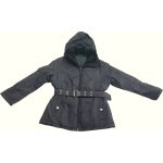 Szőrmegalléros fekete kabát (116)