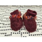 Puha bordó kocsicipő - 74-80 (ÚJ)