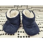 Kötött sötétkék csizmácska - 62 (ÚJ)