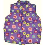 Virágos, lila pufi mellény (122-128)