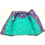 Virágos, lila pufi mellény (122-128)